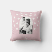 スウィート赤面ピンクハートパターン（の模様が）あるフォトバレンタイン クッション (正面)