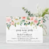 スウィート赤面ピンクフローラブーケ遠くにパーティー 招待状 (スタンド正面)