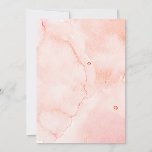 スウィート赤面&バーガンディーウォーターのカラーフローラ結婚ズ 招待状 (裏面)