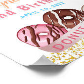 スウィート金ゴールドグリッタードーナツバースデーパーティーウェルカム ポスター (角)