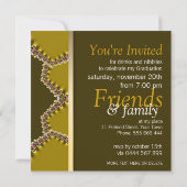 スウィート金ゴールドサテンレース卒業パーティー 招待状 (裏面)