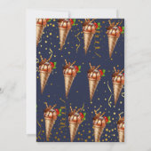 スウィート金ゴールドチョコレートアイスクリーム誕生日ネイビーブルー サンキューカード (裏面)