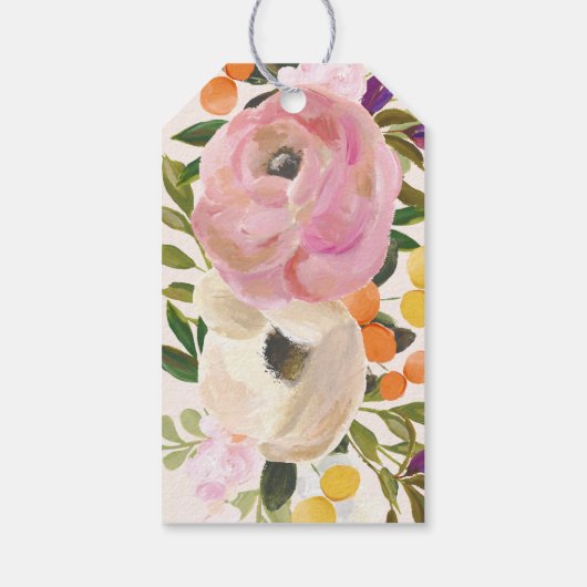 スウィート開花ブライダルシャワーメッセージカード ギフトタグ (裏面)