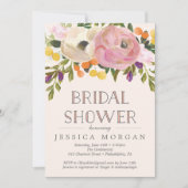 スウィート開花ブライダルシャワー招待カード 招待状 (正面)