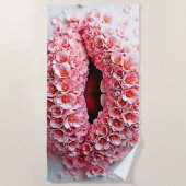 スウィート開花リップアート ビーチタオル (正面)