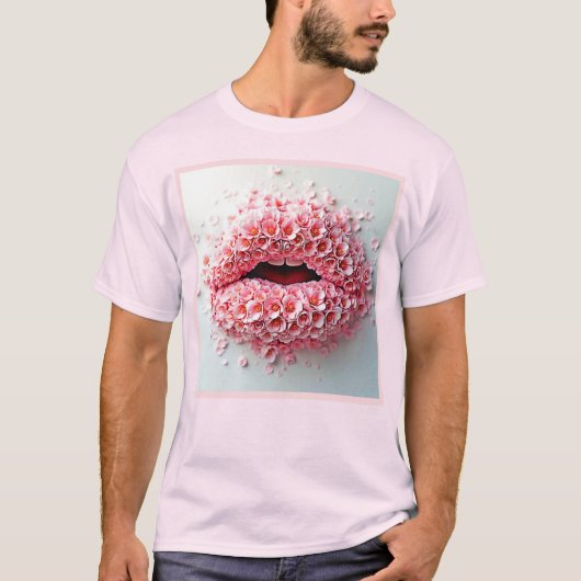 スウィート開花リップアート Tシャツ (正面)