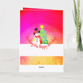 スウィート雪だるまをテーマにした折り畳みホリデーカード シーズンカード (裏面)