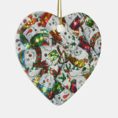 スウィート雪だるまオーナメントハート セラミックオーナメント (右)
