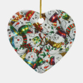 スウィート雪だるまオーナメントハート セラミックオーナメント (裏面)