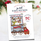 スウィート雪だるまフォレスト12月ベビーシャワー 招待状