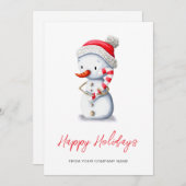 スウィート雪だるまロゴビジネス シーズンカード (正面/裏面)