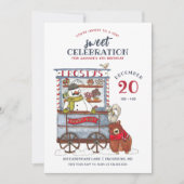 スウィート雪だるま12月バースデーパーティー 招待状 (正面)