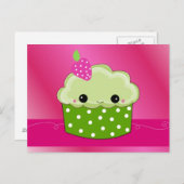 スウィート顔カップケーキ ポストカード (正面/裏面)