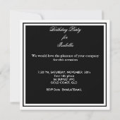 スウィート13 13誕生日ゼブラカウピンク白黒 招待状 (裏面)