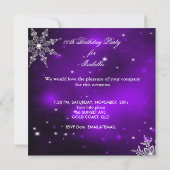 スウィート13 13誕生日パープルウィンターワンダーランド2 招待状 (裏面)