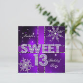 スウィート13 13誕生日パープルウィンターワンダーランド 招待状 (スタンド正面)