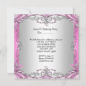 スウィート13 13thピンクシルバーティアラ誕生日パーティー2 招待状 (裏面)