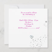 スウィート13 13th誕生日パーティーガールズホットピンク 招待状 (裏面)