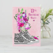 スウィート13thバースデーパーティーへの招待、スニーカー 招待状 (スタンド正面)