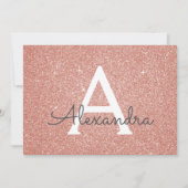 スウィート15thスパークルバラ金ゴールド赤面ピンク写真 招待状 (正面)