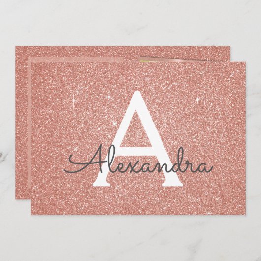 スウィート15thスパークルバラ金ゴールド赤面ピンク写真 招待状 (正面/裏面)