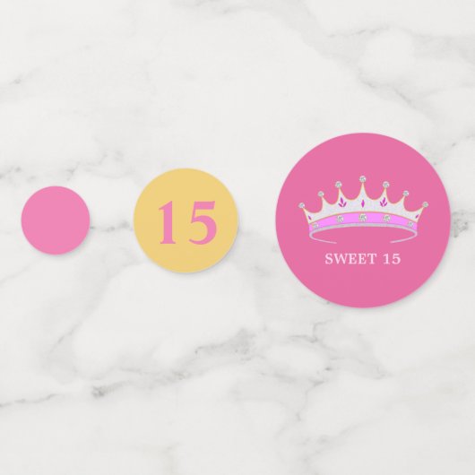 スウィート15th、16誕生日オンバラ金ゴールド コンフェッティ (裏面)