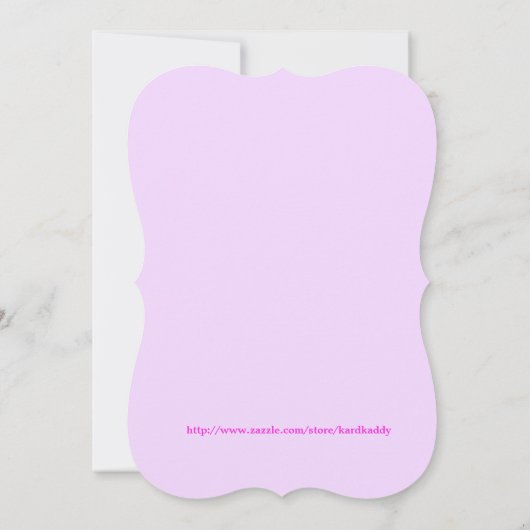 スウィート16おもしろいドットピンクパープル文字 招待状 (裏面)