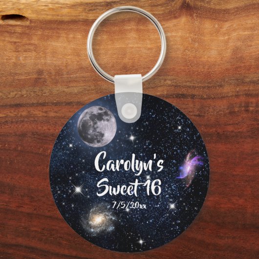 スウィート16お気に入り夕べアンダーザスタームーン銀河系 キーホルダー (正面)