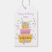 スウィート16お誕生日ケーキギフトラベル ギフトタグ (正面)