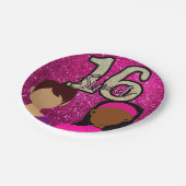 スウィート16お誕生日ケーキピンク紙プレート ペーパープレート (アングル)