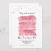 スウィート16お誕生日ケーキ招待状 招待状 (正面/裏面)