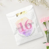 スウィート16かわいらしバラピンクかわいらしバースデーパーティー フェイバーバッグ (封をした状態)