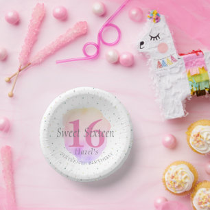 スウィート16かわいらしバラピンクかわいらしバースデーパーティー ペーパーボウル