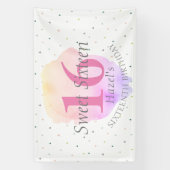 スウィート16かわいらしバラピンクかわいらしバースデーパーティー 横断幕 (縦)