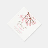 スウィート16さくらんぼ花ズ誕生日春フローラ スタンダードカクテルナプキン (角)