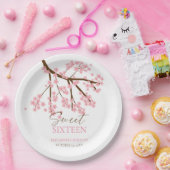 スウィート16さくらんぼ花ズ誕生日春フローラ ペーパープレート (パーティー)