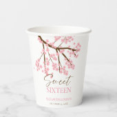 スウィート16さくらんぼ花ズ誕生日春フローラ 紙コップ (裏面)