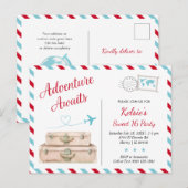 スウィート16の冒険が待っている 女の子の旅行のお誘い ポストカード (正面/裏面)