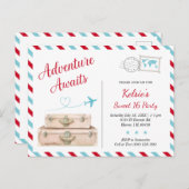 スウィート16の冒険が待っている 女の子の旅行招待 ポストカード (正面/裏面)