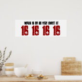 スウィート16の16歳の誕生日パーティバナー名前をカスタムする ポスター (キッチン)