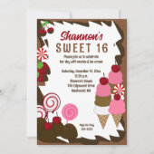 スウィート16アイスクリームパーティー 招待状 (正面)