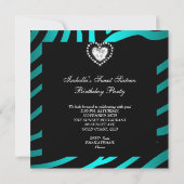 スウィート16アクアブルーブラックゼブラ2 招待状 (裏面)