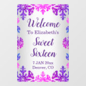 スウィート16ウィンタースノーフレーク誕生日 ウィンドウサイン (シート)