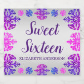 スウィート16ウィンタースノーフレーク誕生日 スパークリングワインラベル (シングルラベル)