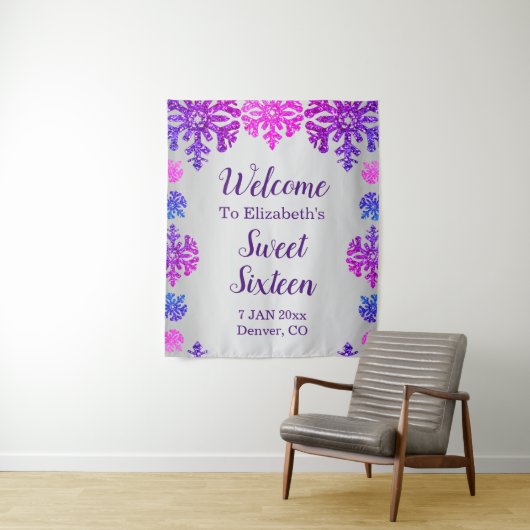 スウィート16ウィンタースノーフレーク誕生日 タペストリー (インサイチュ)