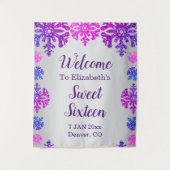 スウィート16ウィンタースノーフレーク誕生日 タペストリー (正面)