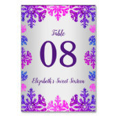 スウィート16ウィンタースノーフレーク誕生日 テーブルナンバー (裏面)