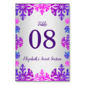 スウィート16ウィンタースノーフレーク誕生日 テーブルナンバー (正面)