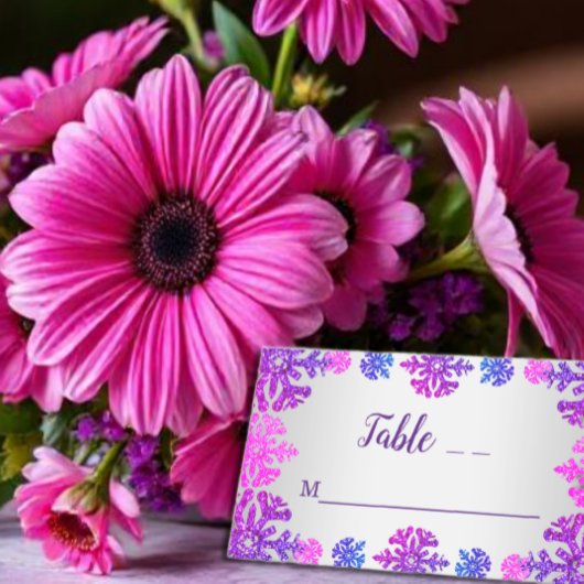 スウィート16ウィンタースノーフレーク誕生日 プレイスカード