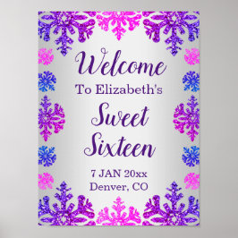 スウィート16ウィンタースノーフレーク誕生日 ポスター